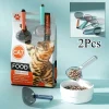 2Pcs Durable ABS Plastic Pet Food Can Spoon With Markings - Easy-Clean Scoops For Mixing Wet Food For Dogs And Cats, Ideal For P