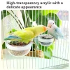 Bird Feeding Bowl Detachable Transparent Bowl Plastic Food Cup For Cage Convenient Hanging Seed Water Feeder For Parrots